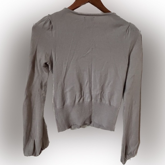 ELLE Women’s Sweater Cardigan, Light Gray, Size XS - Picture 2 of 3